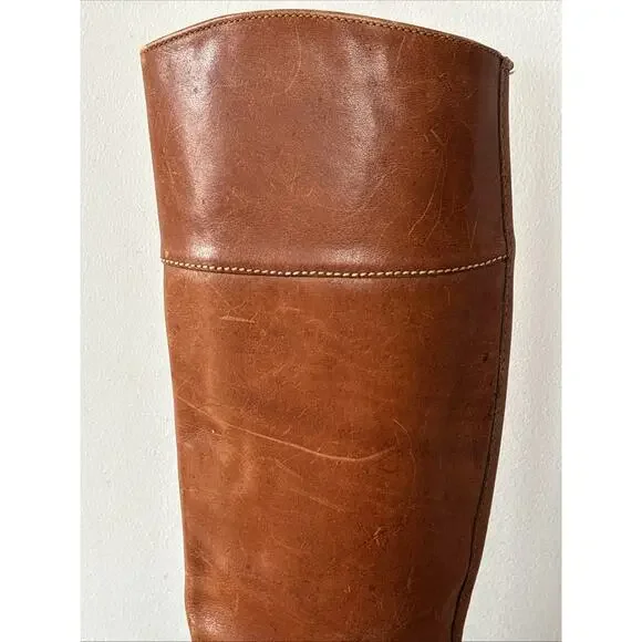 Vtg 1970s Bort Carleton Leather Campus Boots Whiskey Tan Sz 7.5 Made In USA